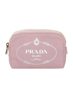 Prada pink canvas Canapa Logo pouch