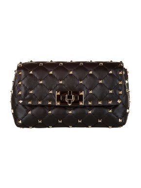Valentino Garavani black leather Rockstud belt bag