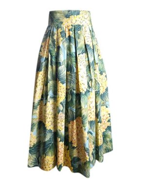 Dolce & Gabbana yellow hydrangea print cotton skirt