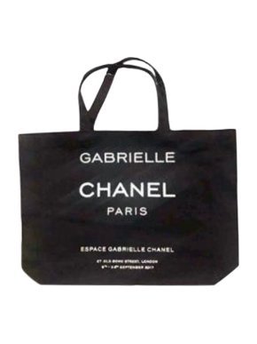 black canvas Gabrielle Chanel VIP gift tote bag