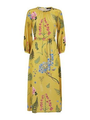 MaxMara Weekend yellow floral silk Medusa dress