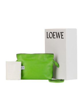 Loewe lime green leather Flamenco Knot crossbody bag