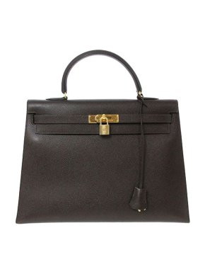 Hermes black Epsom leather Kelly 35 bag GHW