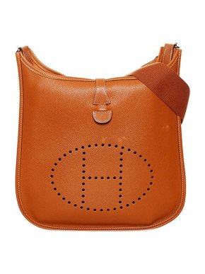 Hermes Gold Taurillon Clemence leather Evelyne II PM bag