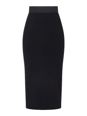 Dolce & Gabbana black stretch cady pencil skirt