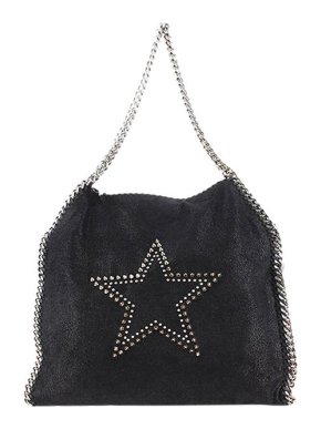 Stella McCartney black Shaggy Deer star Falabella tote bag