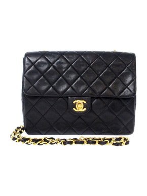 Chanel vintage lambskin leather mini square flap bag