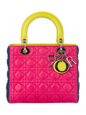 Medium Tr-Colour Lambskin Lady Dior Bag