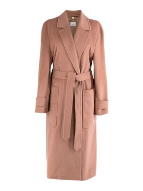 Burberry honey cashmere belted coat