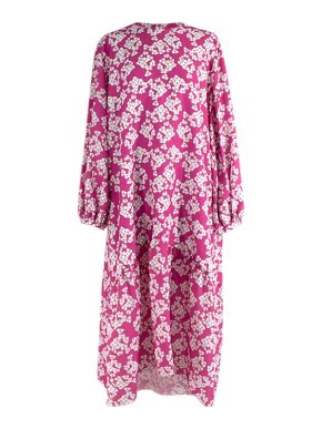 Borgo De Nor fuchsia cherry blossom print crepe dress