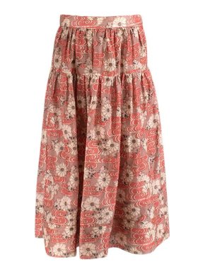 Ulla Johnson Idalia floral-print cotton and silk-blend midi skirt