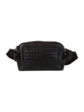 Bottega Veneta black Intrecciato leather belt bag