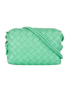 Bottega Veneta mint green Intrecciato leather Mini Loop crossbody bag