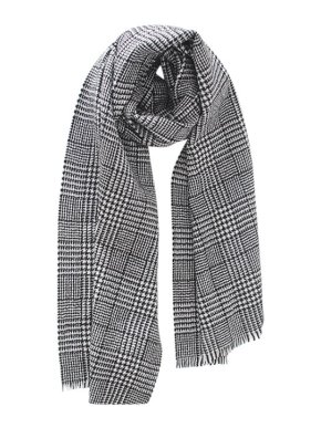 Saint Laurent Wool Blend Houndstooth Scarf