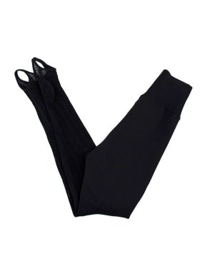 Alaia Black Stretch Knit Wave Stirrup Leggings