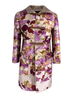 Prada floral padded Duchesse satin duffle coat
