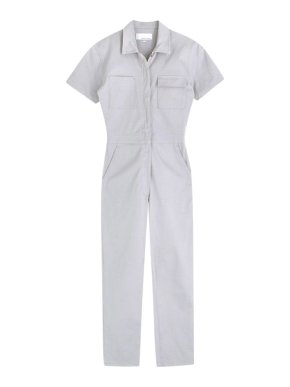 Rivet Utility grey cotton twill short sleeve boilersuit