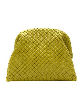 Bottega Veneta chartreuse Intrecciato leather Clasp clutch bag