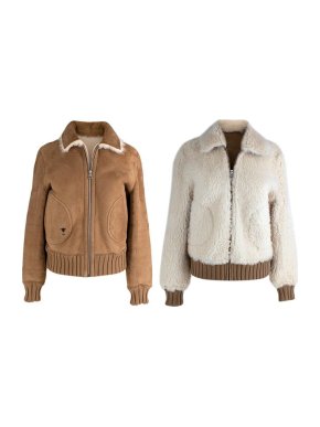 Dior reversible tan suede & shearling flying jacket