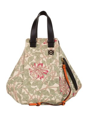 Loewe floral print canvas & leather Hammock bag
