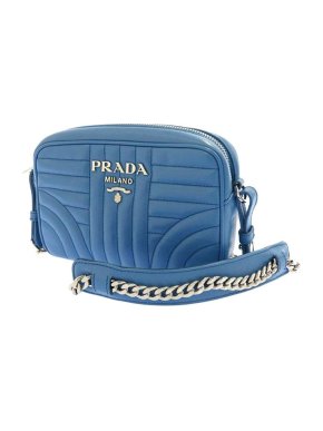 Prada blue quilted leather Diagramme crossbody bag