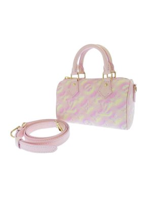 Louis Vuitton pink Monogram Empreinte Summer Stardust leather Nano Speedy bag