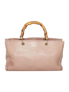 Gucci vintage ballet pink leather Bamboo Shopper tote bag
