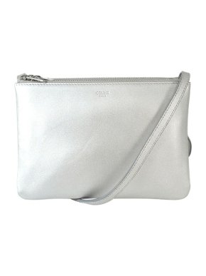 Celine silver leather Trio crossbody bag