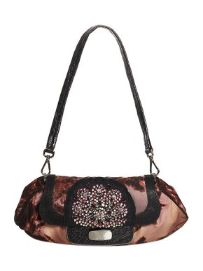 Prada printed nylon crystal studded Tessuto baguette