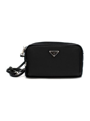 Prada black Saffiano leather & nylon camera bag