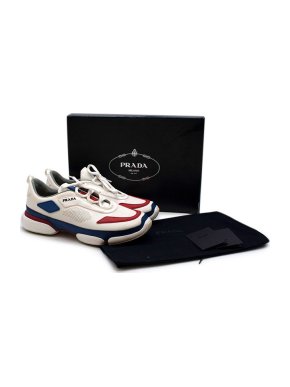 Prada Sport Knit White, Red and Blue Trainers