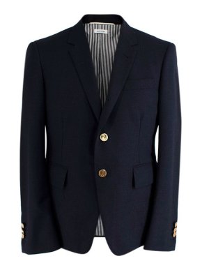 Thom Browne Navy Single Breasted Tailored Blazer