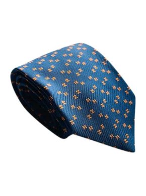 Hermes Marine/Orange Digital H Sold Out New Season Tie
