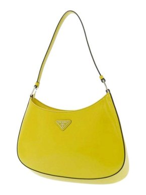 Prada bright yellow Cleo glossed leather bag