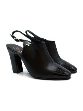 Chanel Black Slingback Booties