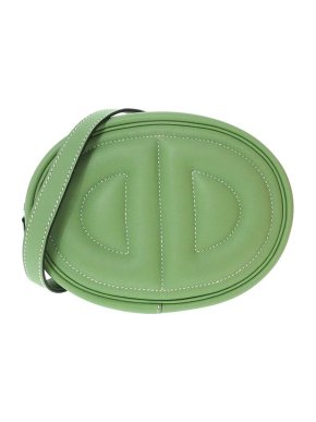Hermes green leather In the Loop camera bag