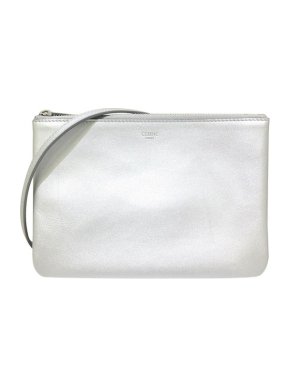 Celine silver leather Trio crossbody bag