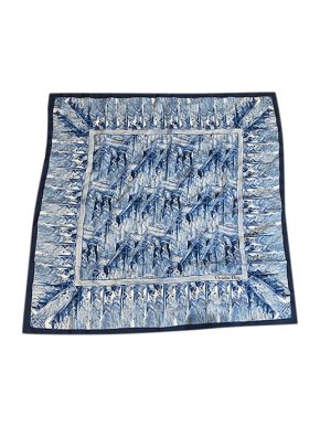 Dior blue & white La Chariot silk twill square scarf