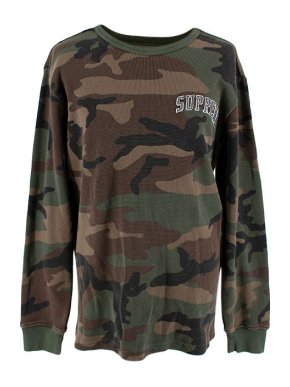 Supreme Camouflage Print Cotton Sweatshirt with Logo
