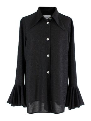 Sleeper Black Lurex Dagger Collar Shirt