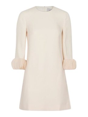 Valentino Garavani Wool Blend Contrast Cuff Dress