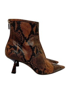 Jimmy Choo brown python print leather heeled ankle boots