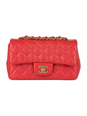 Chanel coral lambskin leather quilted single flap bag