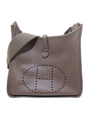 Hermes dark brown Epsom leather Evelyne III PM bag PHW