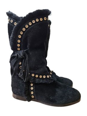 Jimmy Choo Rabbit Fur Lined Suede Boots