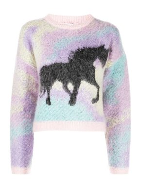 Loewe Unicorn Abstract-Pattern Mohair-Blend Jumper
