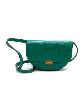 Wandler Hortensia green mini crocodile-effect crossbody bag