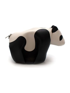 Loewe black & white leather Panda pouch