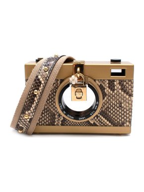 Dolce & Gabbana python & gold-tone metal Camera crossbody bag
