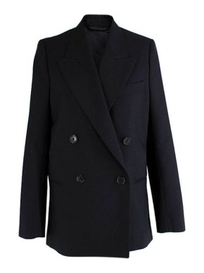 Acne black double-breast peak lapel blazer